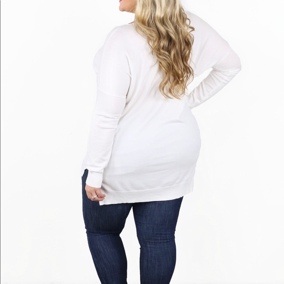 Kiki LaRue White V-Neck Butter *Becka’s Fave!” - Picture 3 of 4